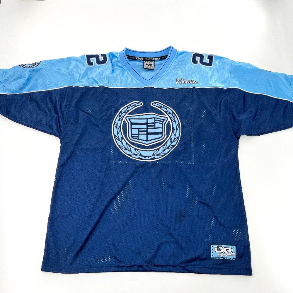 LXR Street Luxury Mens XL Blue Football Jersey Cadillac Escalade #22 Mesh Sports